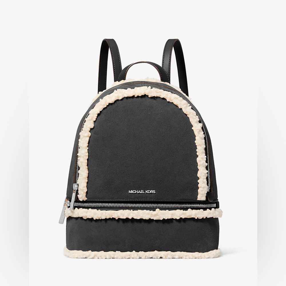 MICHAEL KORS OUTLET Rhea Medium Suede and Faux Shearling Backpack